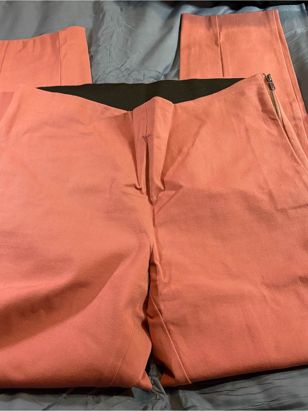 Size 6 Women’s Skinny Ankle Pink Dress Pants With Zipper High Rise Slip On